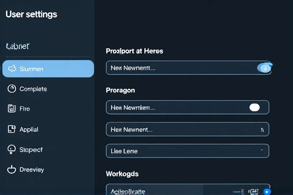 Configuración de usuario en una pantalla, simbolizando personalización y preferencias.