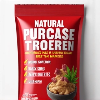 Envase de suplemento natural para recuperación muscular, con elementos que sugieren fuerza.